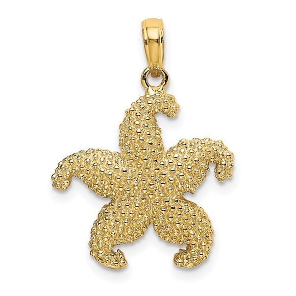 10K Yellow Gold 2-D Puffed Starfish Charm